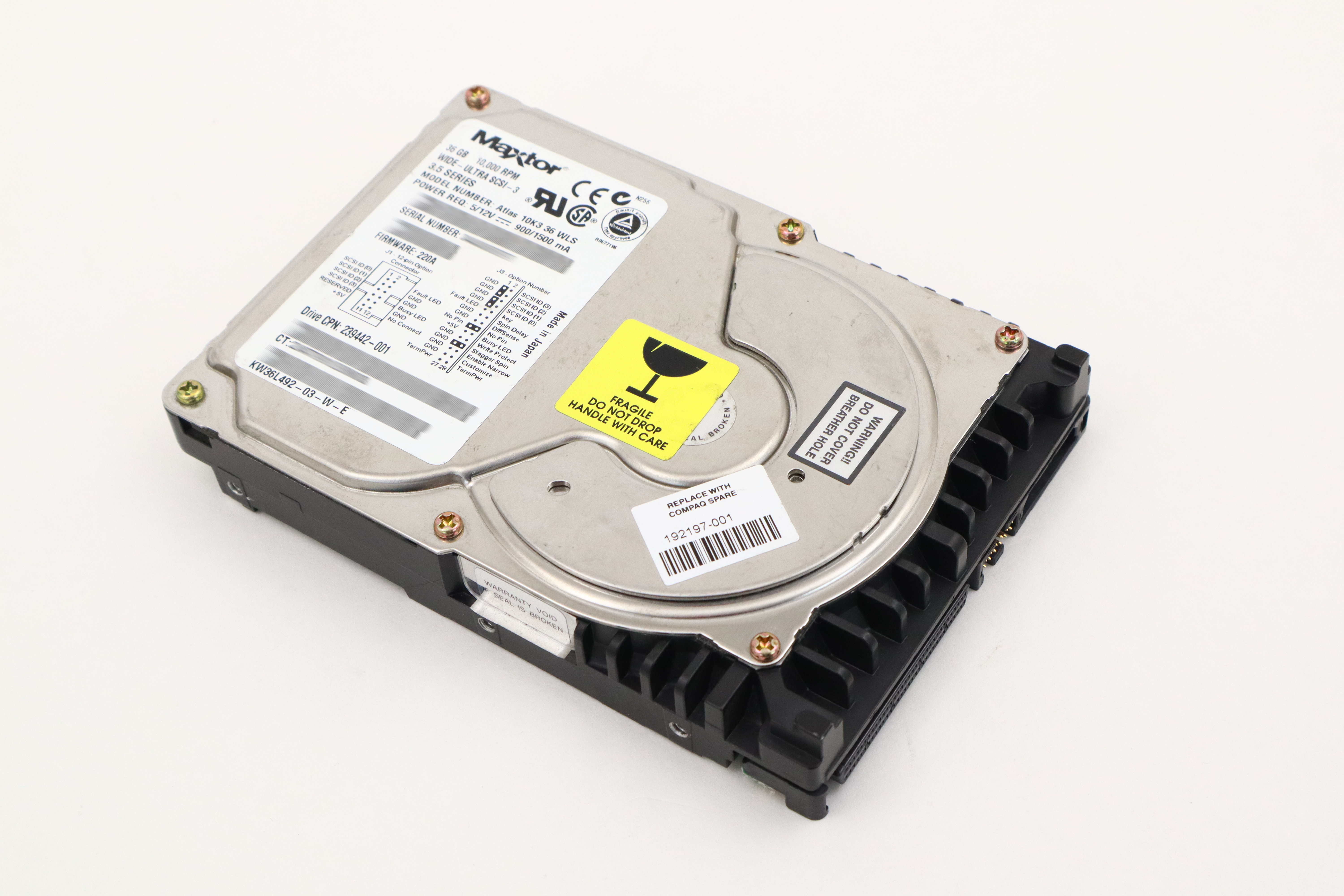 HP ATLAS 36GB Ultra3 SCSI HDD 10K RPM 3.5" 192197-001 KW36L492