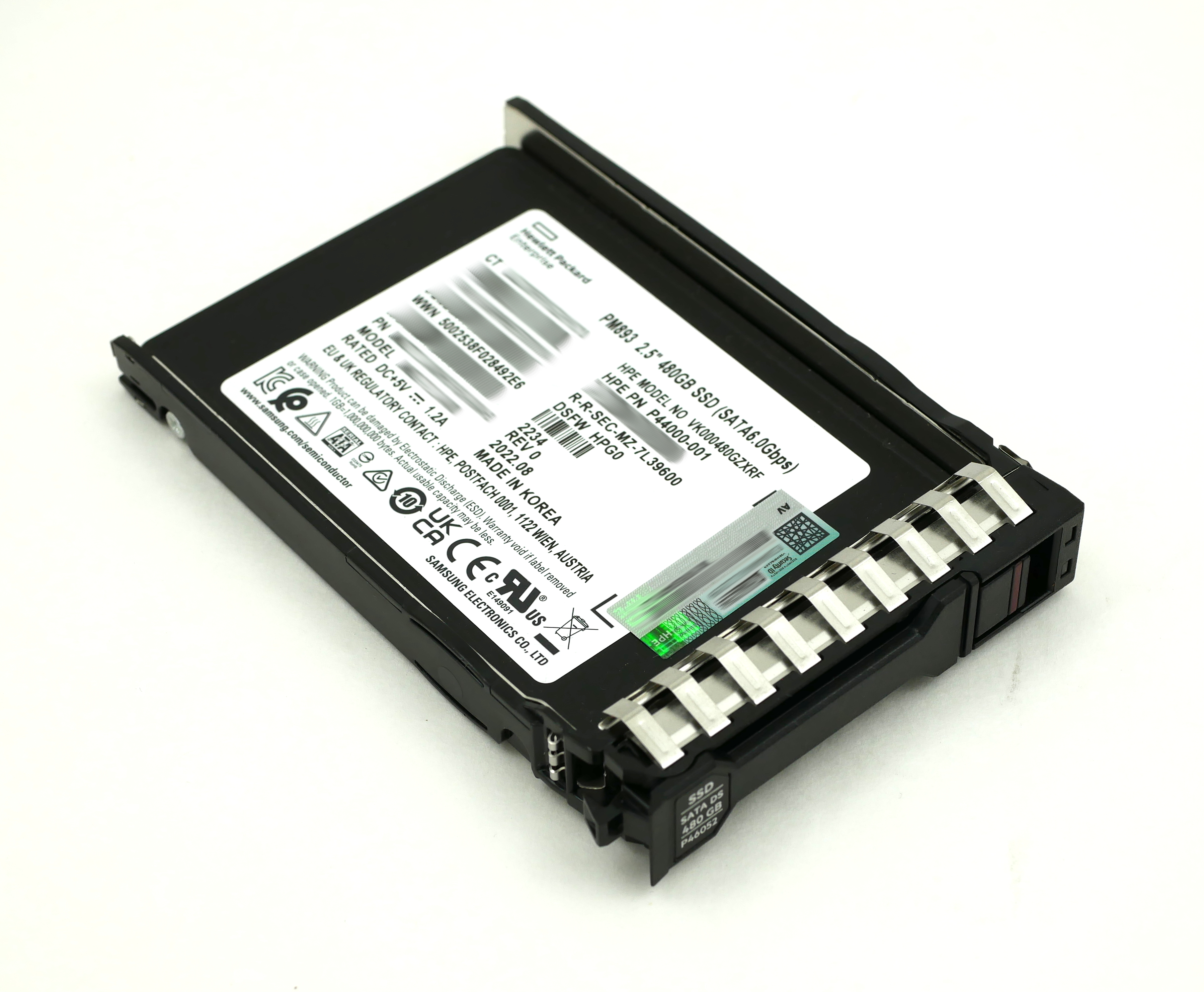 HPE 480GB SSD SATA 6.0GB/s P44000-001 P46052-001