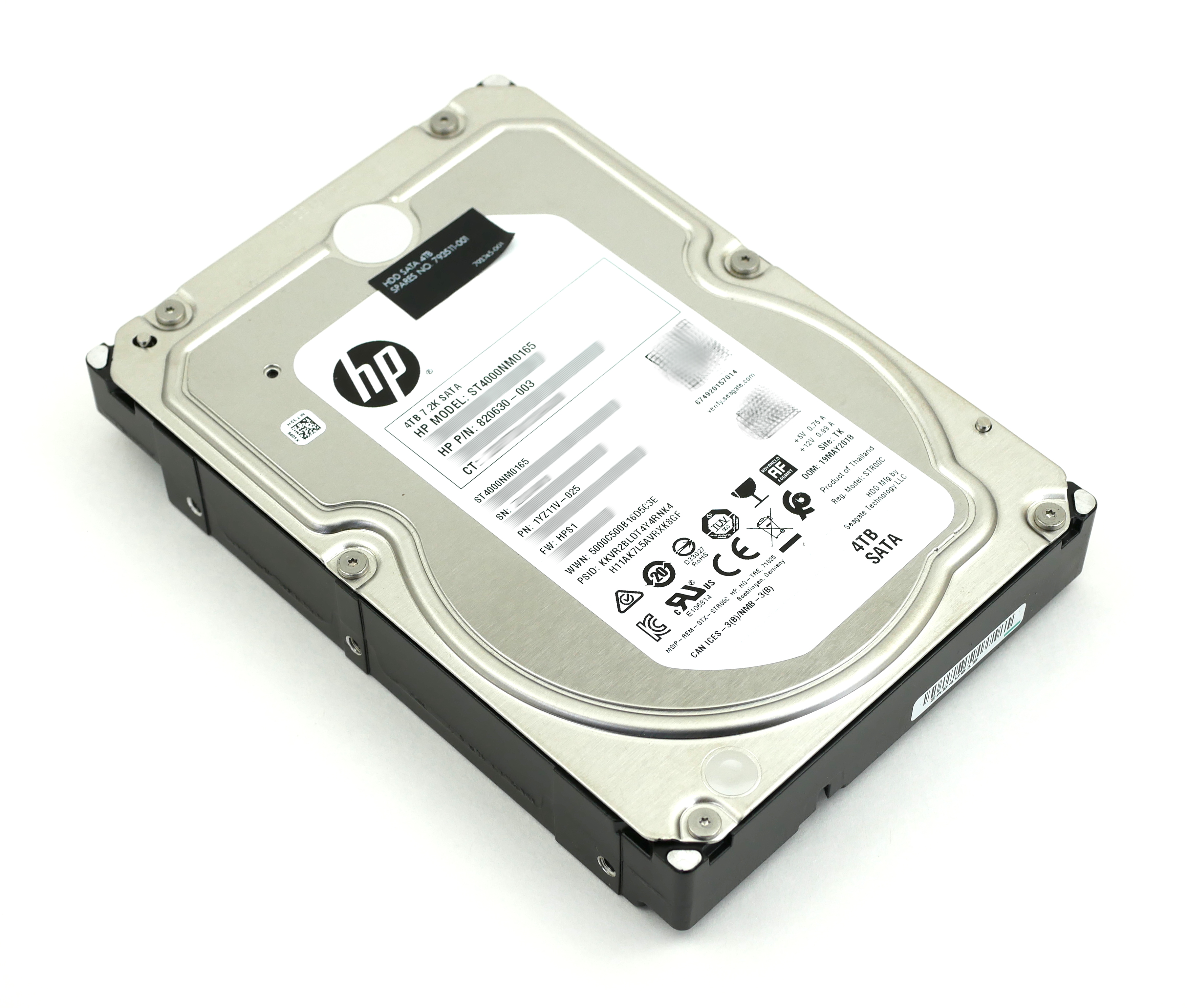 HP Seagate 4TB 7.2K SATA 6Gb/s ST4000NM0165 1YZ11V-025 820630-003 793511-001