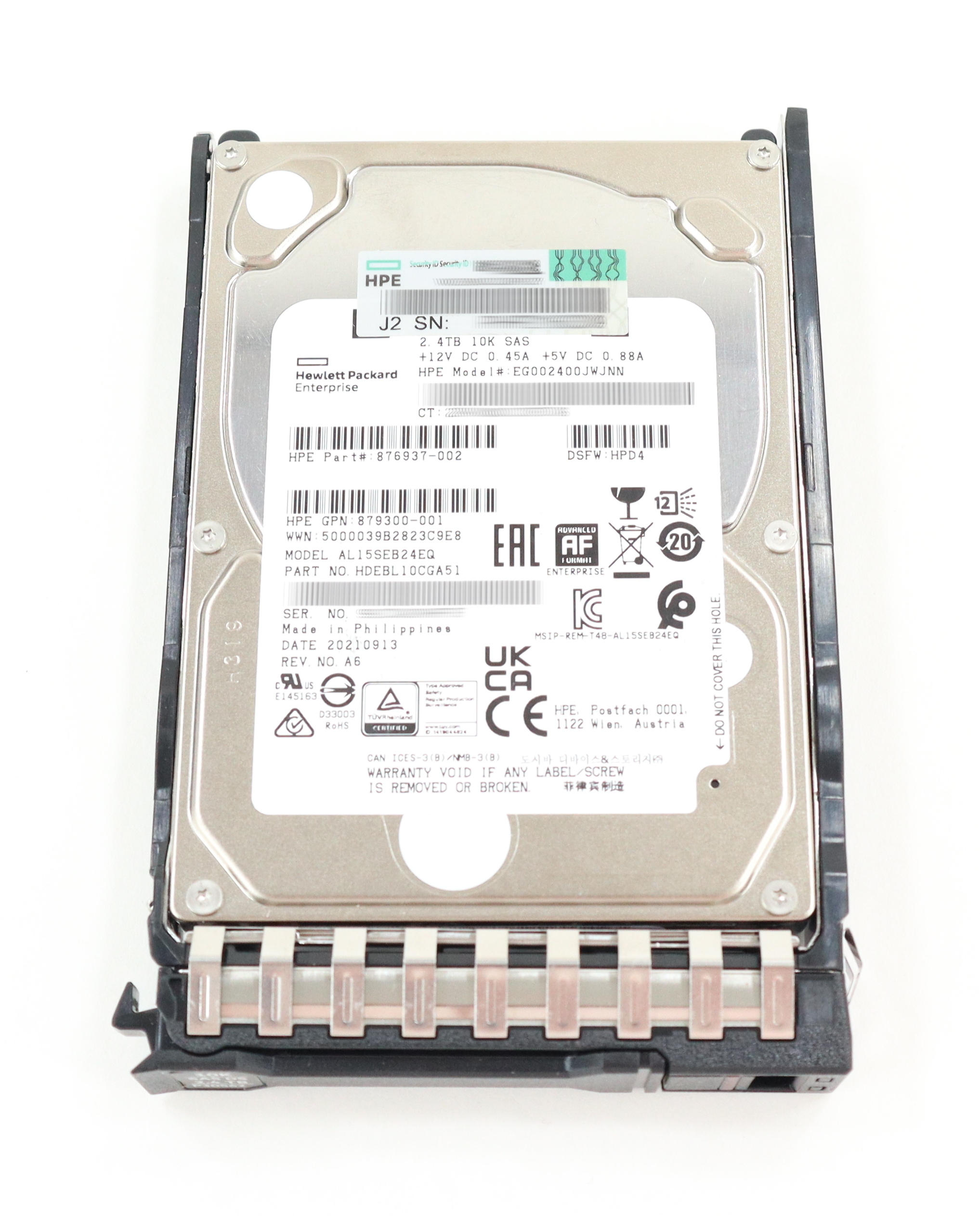 HPE 2.4TB EG002400JWNN 10K RPM SAS 2.5 Hot-Swap 876937-002 P30562-001 879300-001