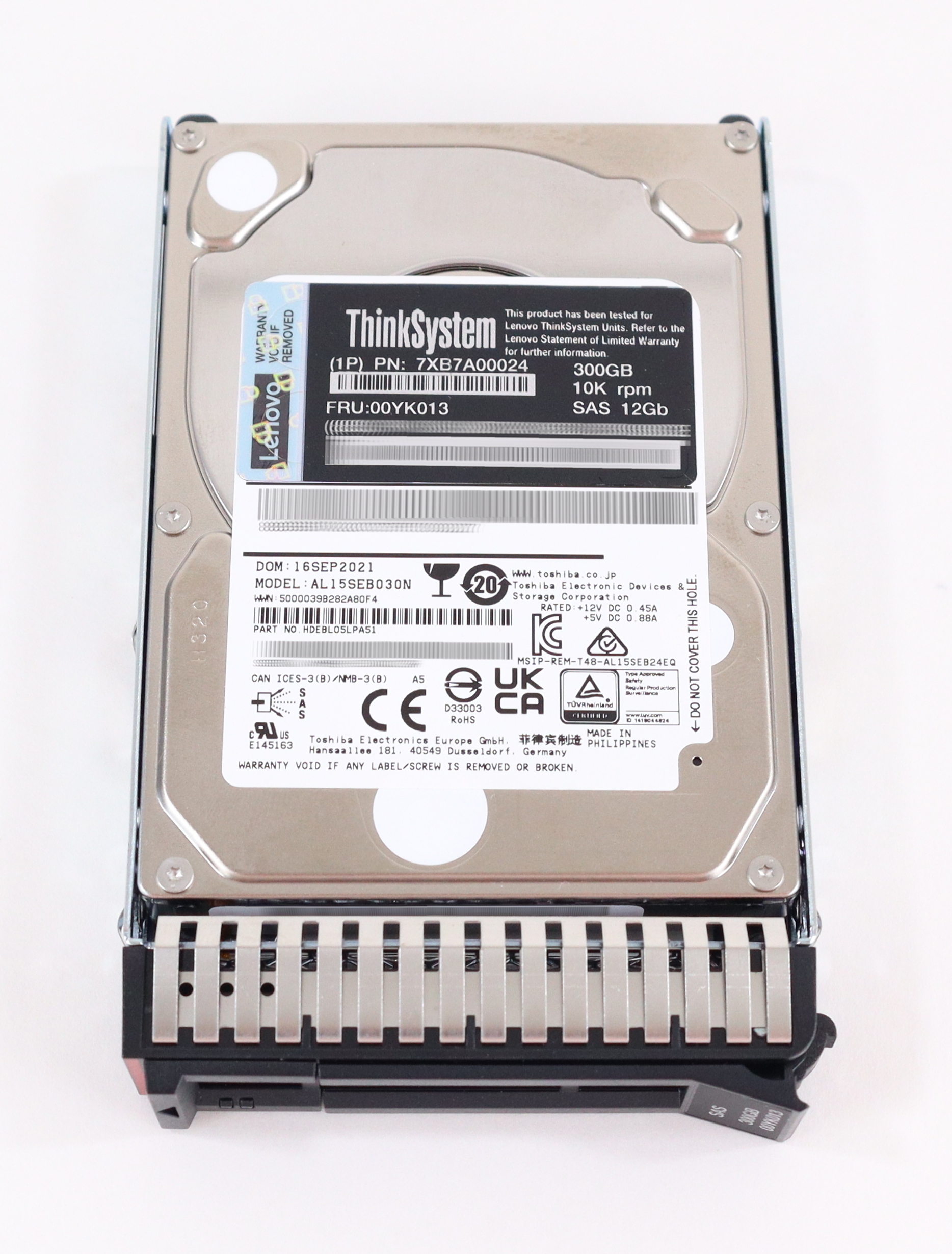 Lenovo 300GB AL15SEB030N 10K RPM SAS 12Gb/s 2.5" Hot-Swap 1P7XB7A00024 00YK013