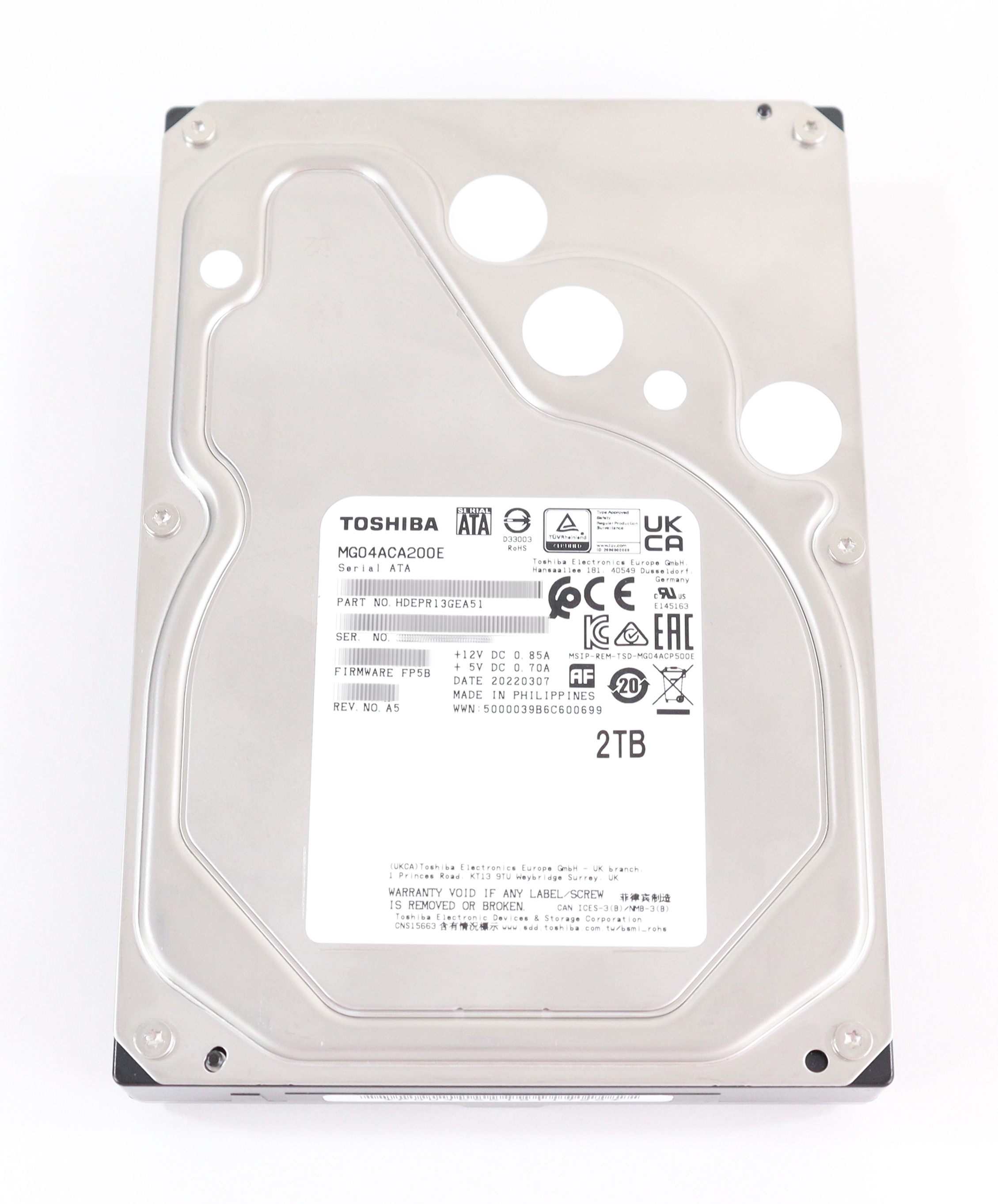 Toshiba 2TB MG04ACA200E 7.2K RPM SATA 6Gb/s 128Mb cache 3.5" HDEPR13GEA51