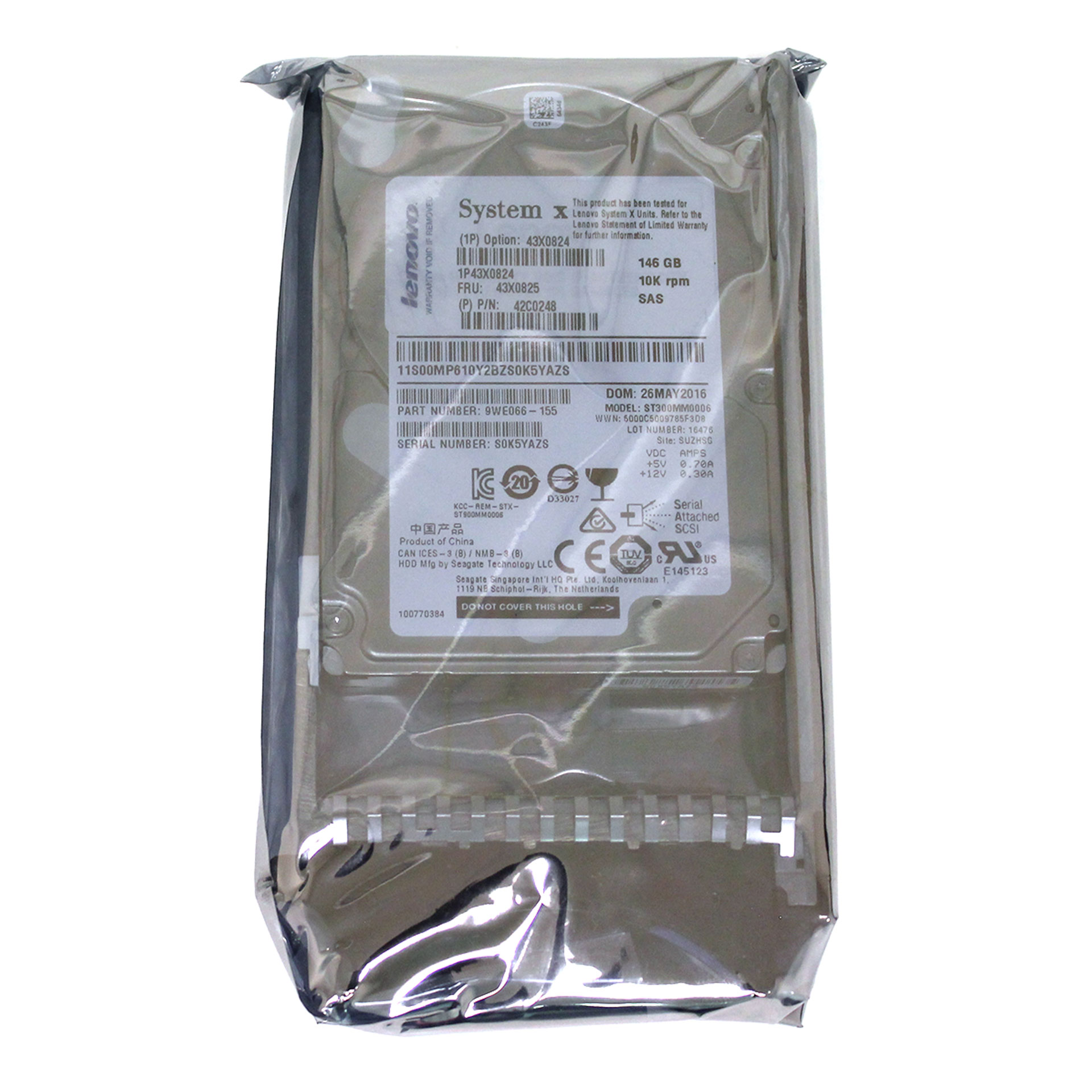 Lenovo SAS 146Gb HDD 10000 RPM FRU 43X0825 P/N 42C0248