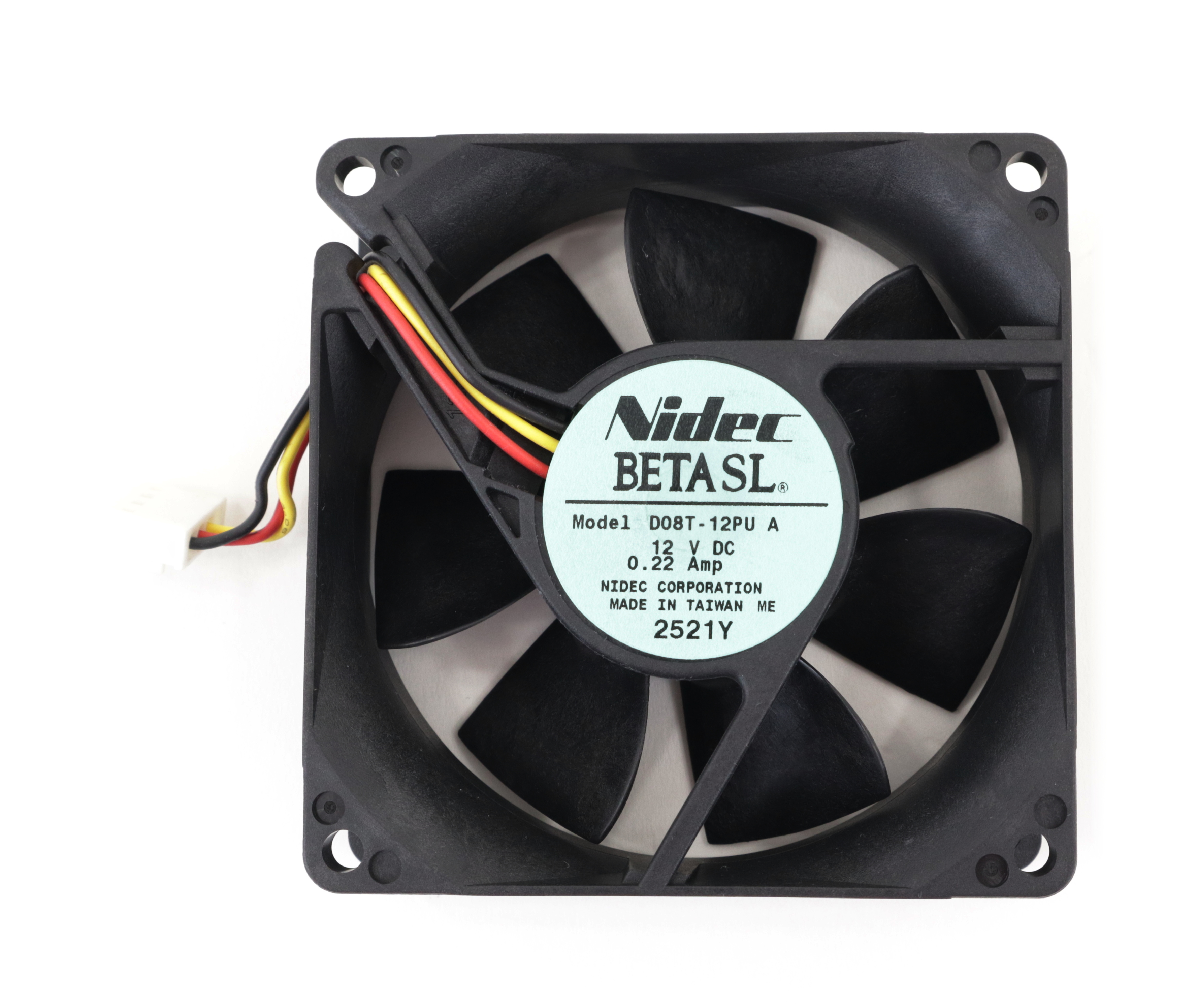 Nidec Beta SL Cooling Fan D08T-12PU DC 12v 0.22A 80mm 4pin 3-Wire