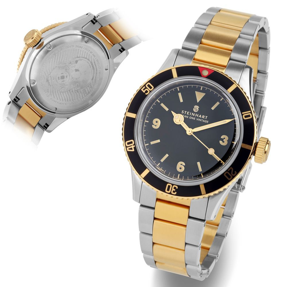 Steinhart Ocean One Vintage two-tone 42mm Automatic SW200 Men's Diver Watch 103-1039