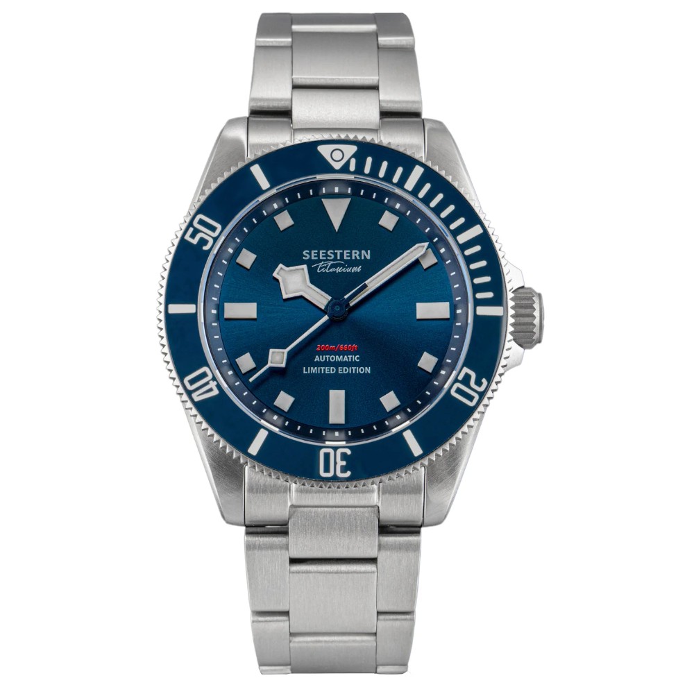 Seestern S430 Titanium Blue Professional Diver Mens Seiko NH38 Automatic Watch