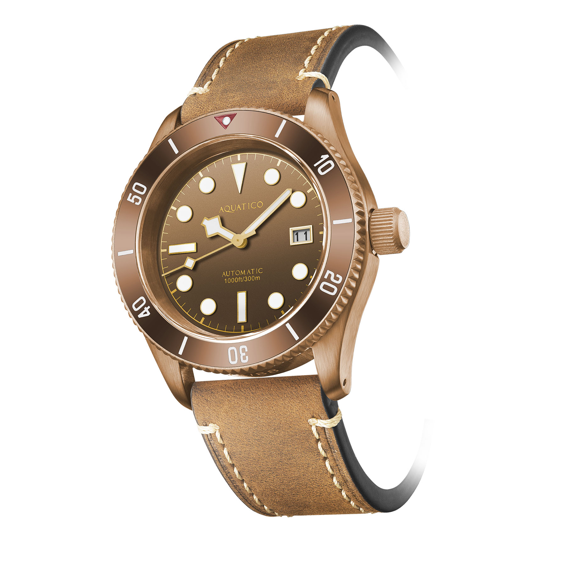 Aquatico Bronze Sea Star Automatic Men's Watch Bronze Case/Brown Dial/Brown Bezel