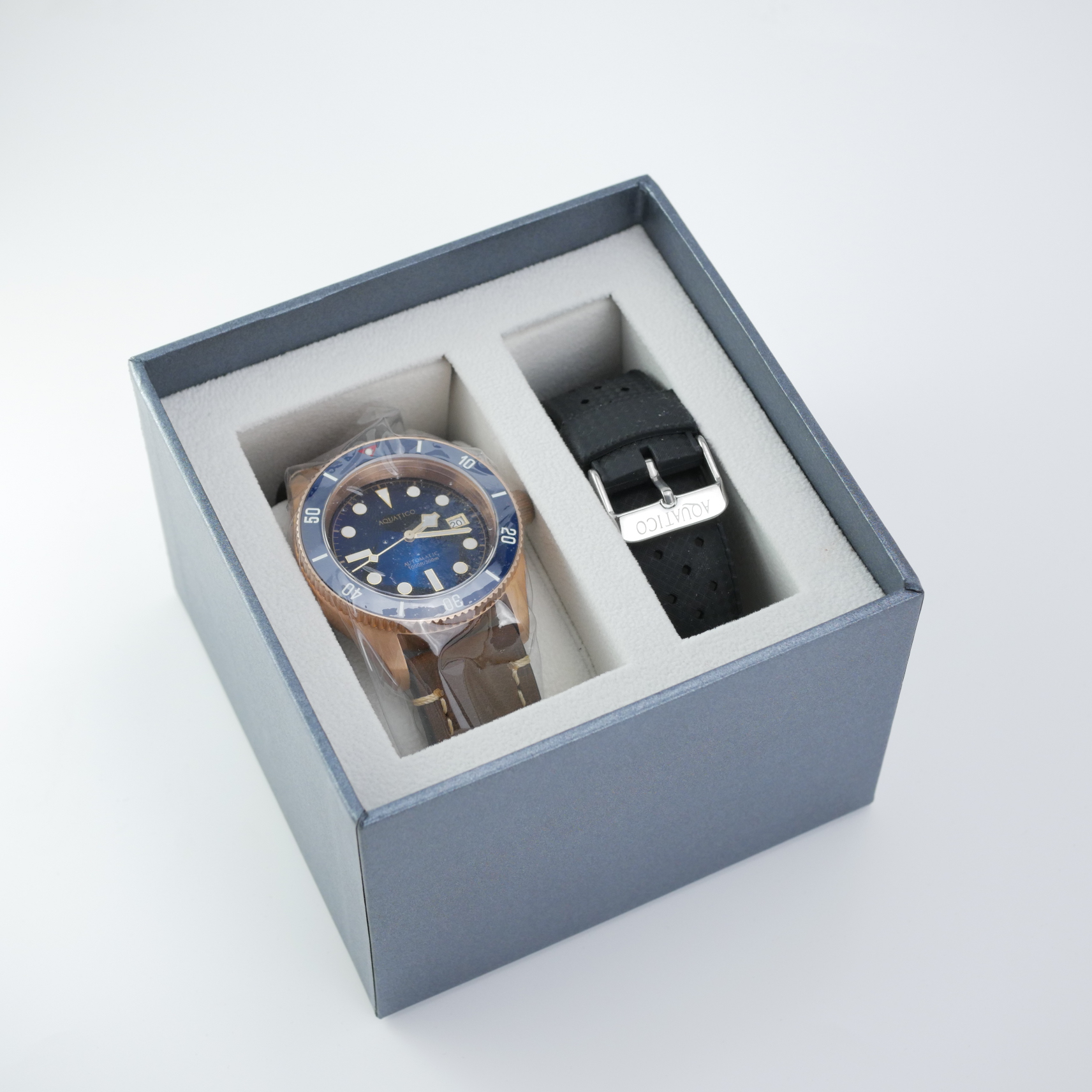 Aquatico Bronze Sea Star Automatic Men's Watch Bronze Case/Black Dial/Blue Bezel