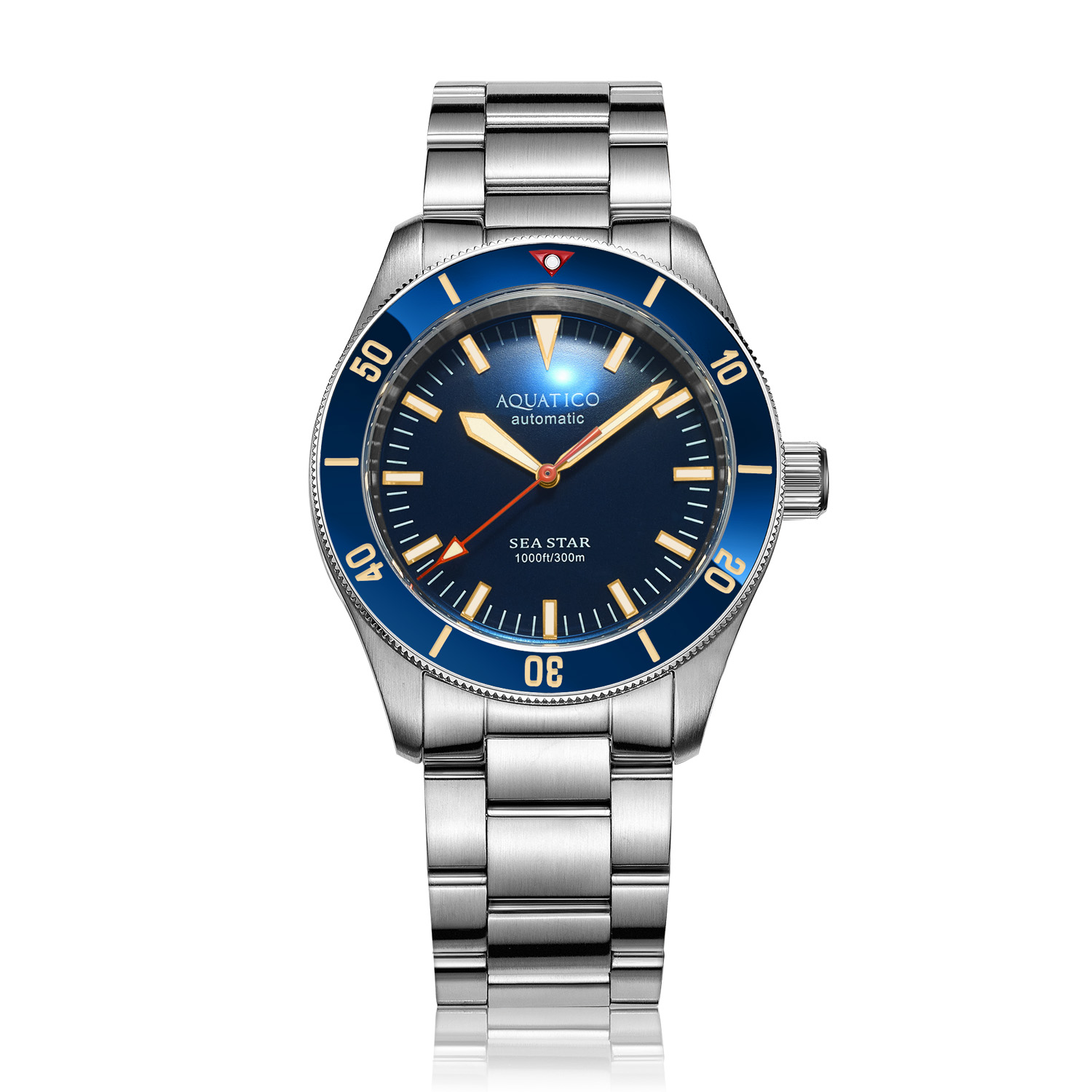 Aquatico Sea Star V2 42mm Automatic Men's Diver Watch Blue Dial/Blue Bezel AQ1009S-BL-NH35