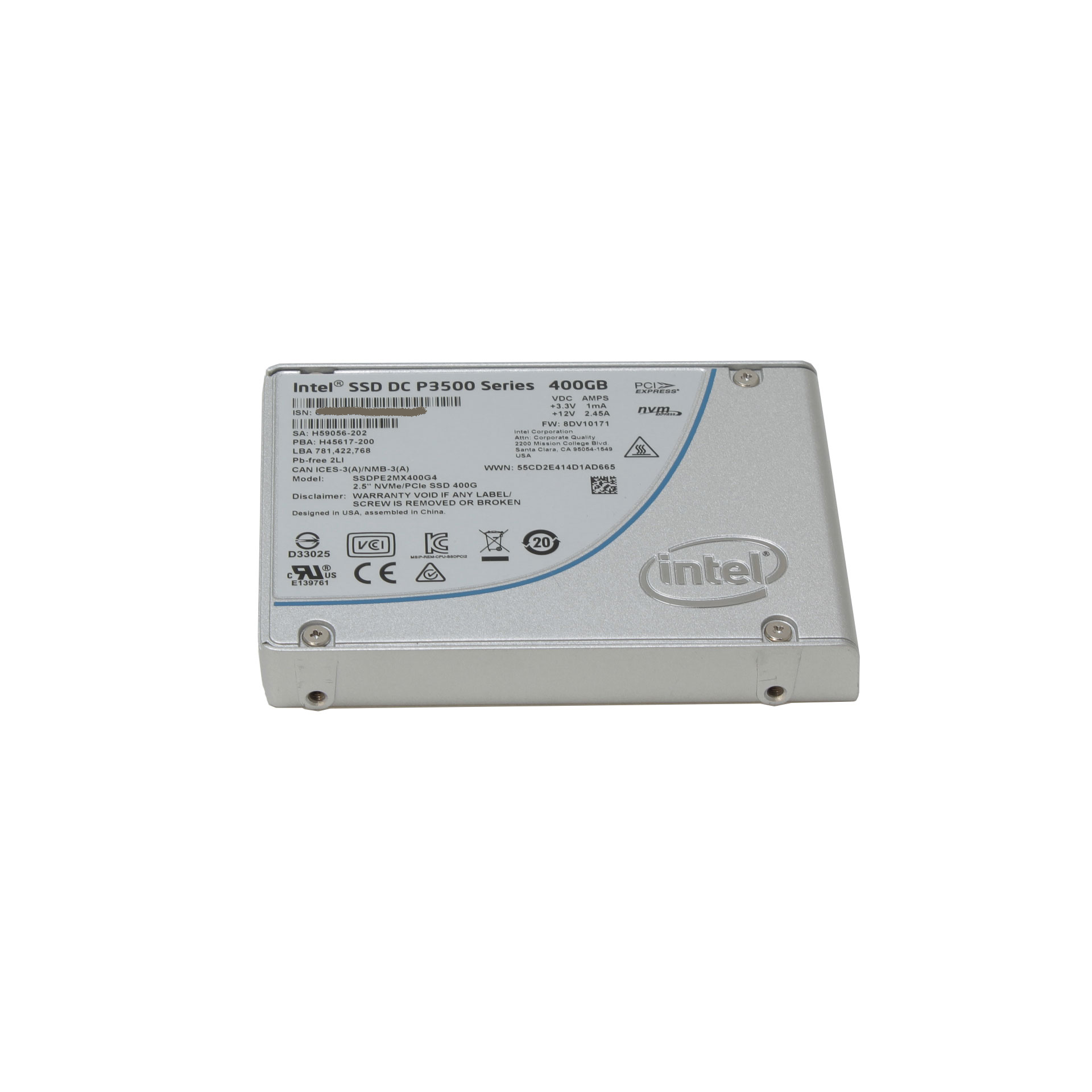 SSDPE2MX400G401 Intel DC P3500 Series 400GB SSD PCI Express 3.0