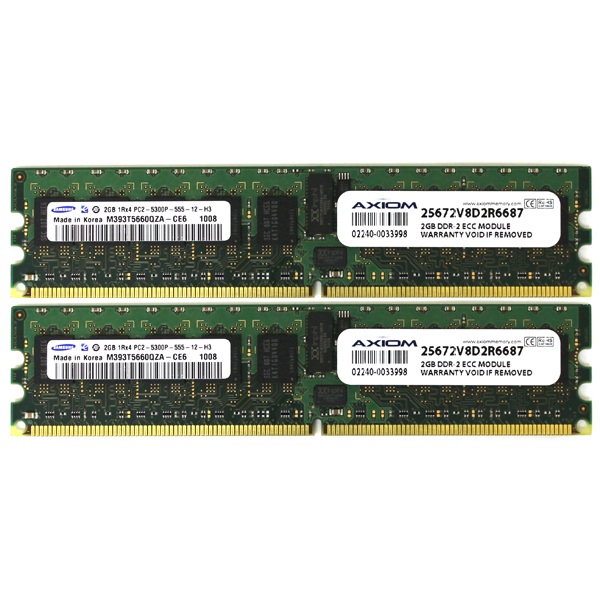 Samsung 4GB 2x2GB PC2-5300 DDR2 ECC Reg Memory M393T5660QZA-CE6