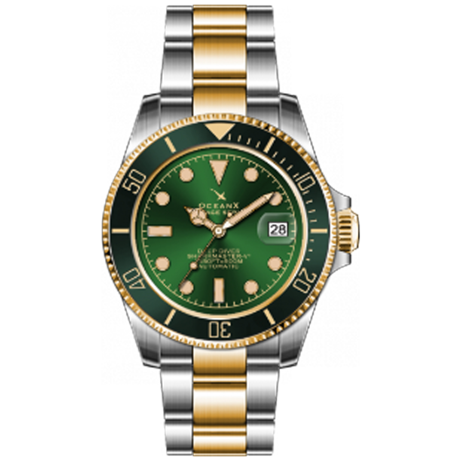 OceanX Sharkmaster-V2 Men's Diver Watch 40mm Two-Tone V2SMS532