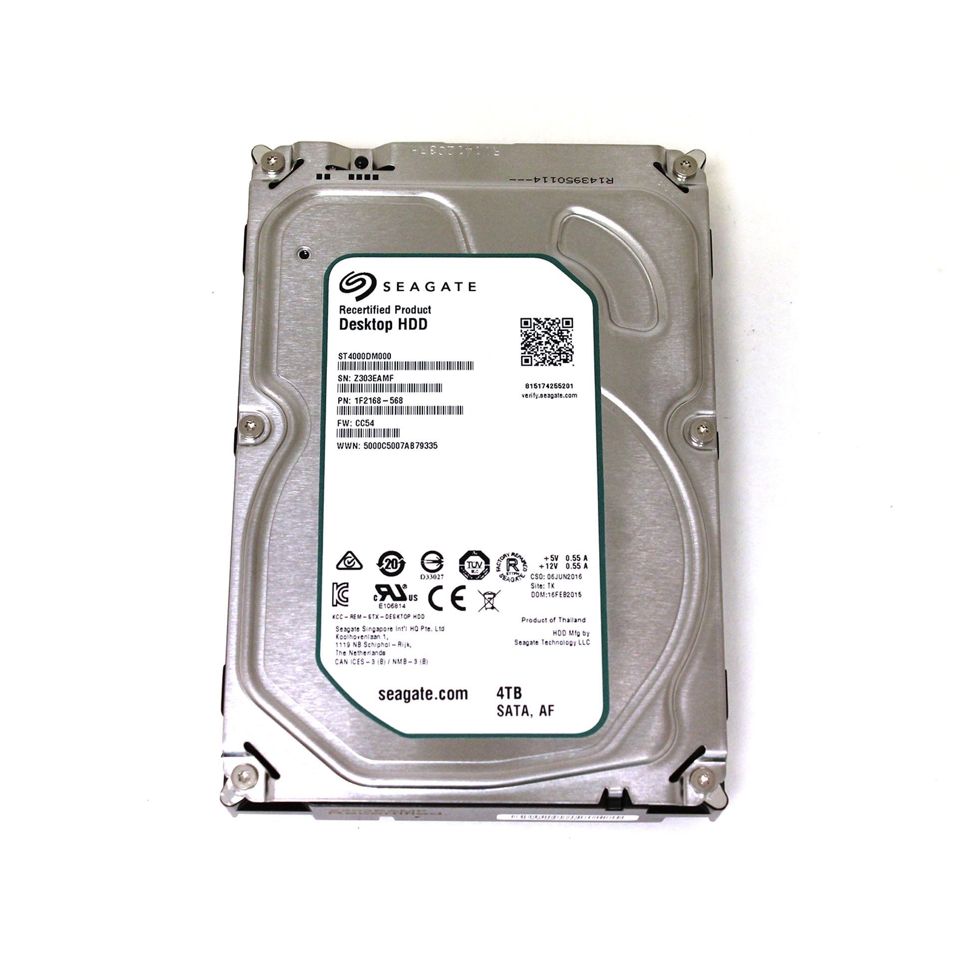 Seagate 4TB Desktop HDD.15 Internal HDD 5900 RPM ST4000DM000