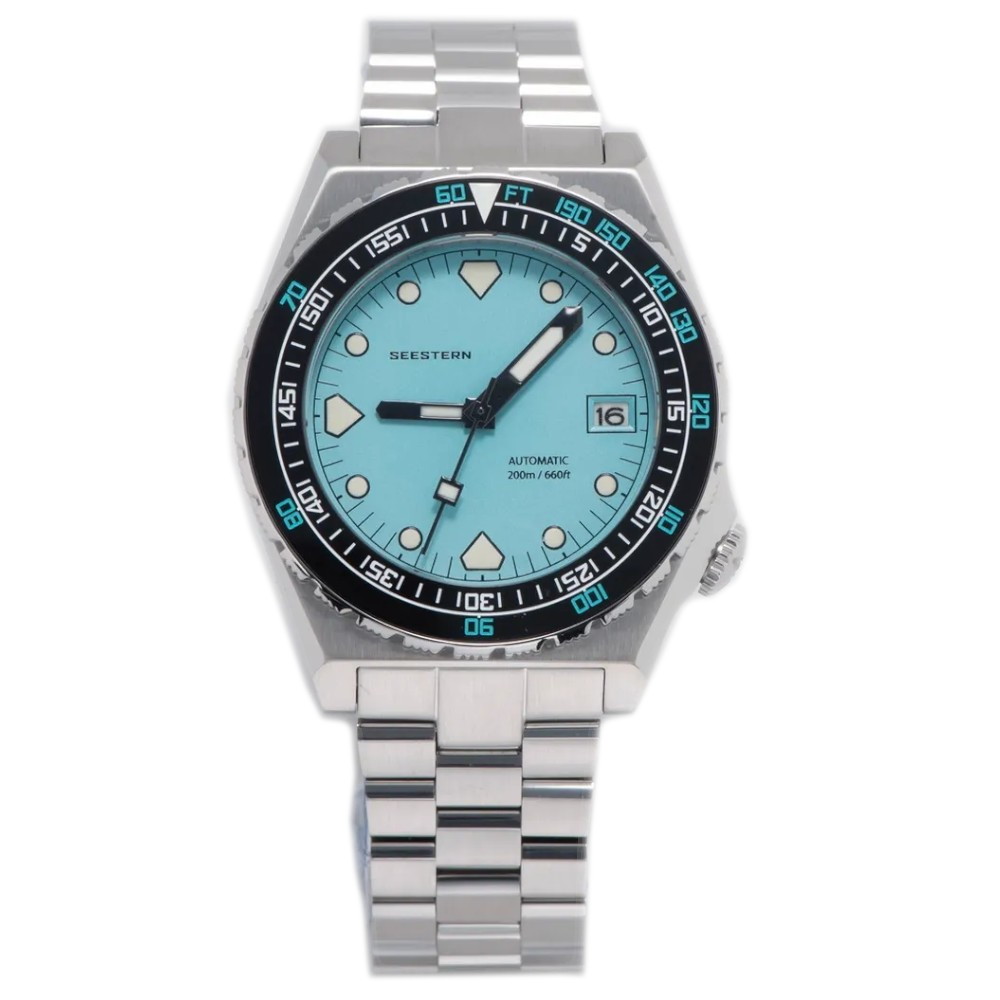 Seestern Vintage Sub 600T Blue Ceramic 40mm Automatic Men's Diver Watch NH35A WR200