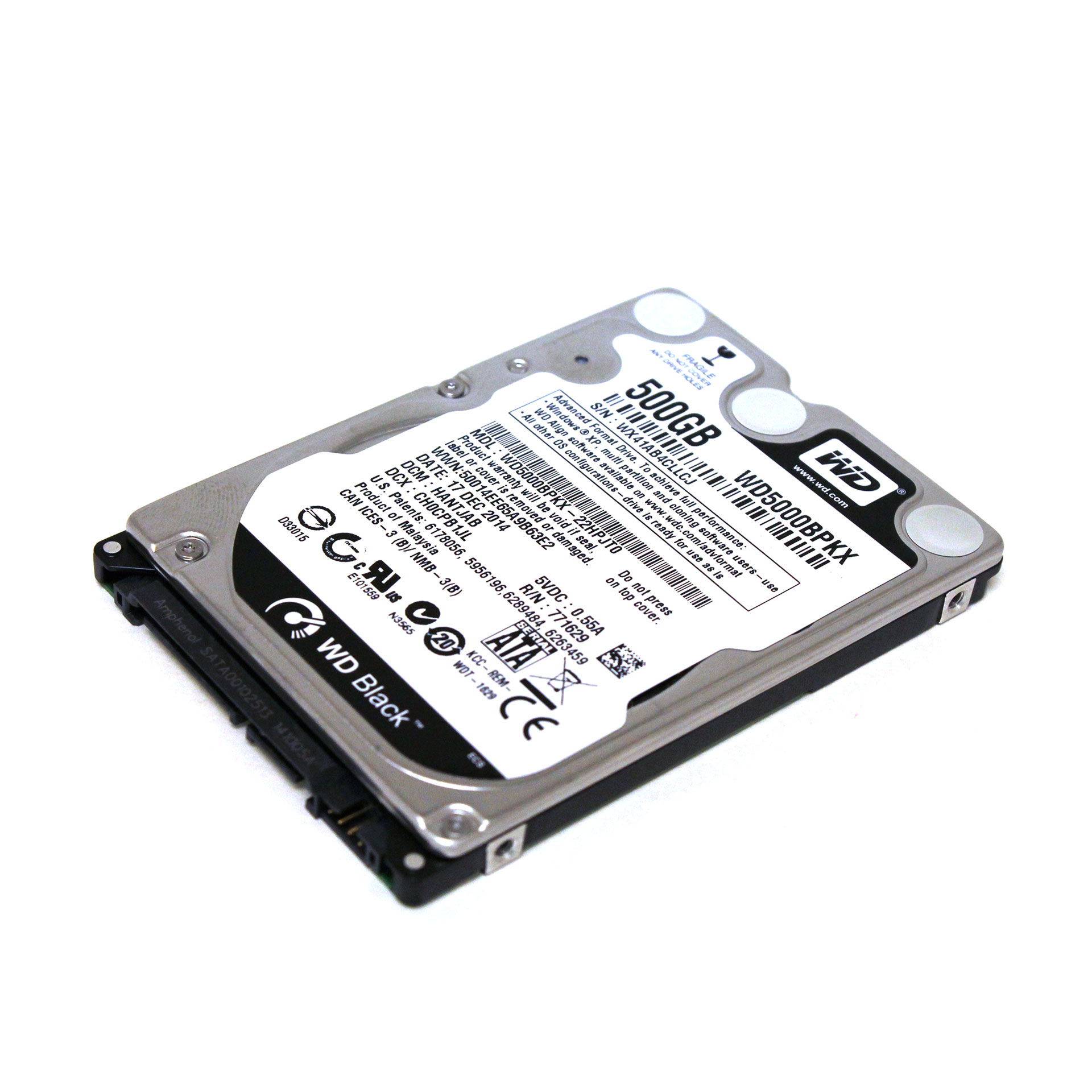 WD Hard Drive Black 500GB WD5000LPLX Laptop 2.5" SATA 6Gb/s 7.2k