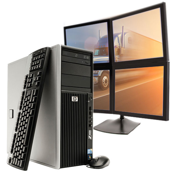 HP Z400 Workstation 2.53Ghz 4 Monitor Desktop for Logistics - Click Image to Close