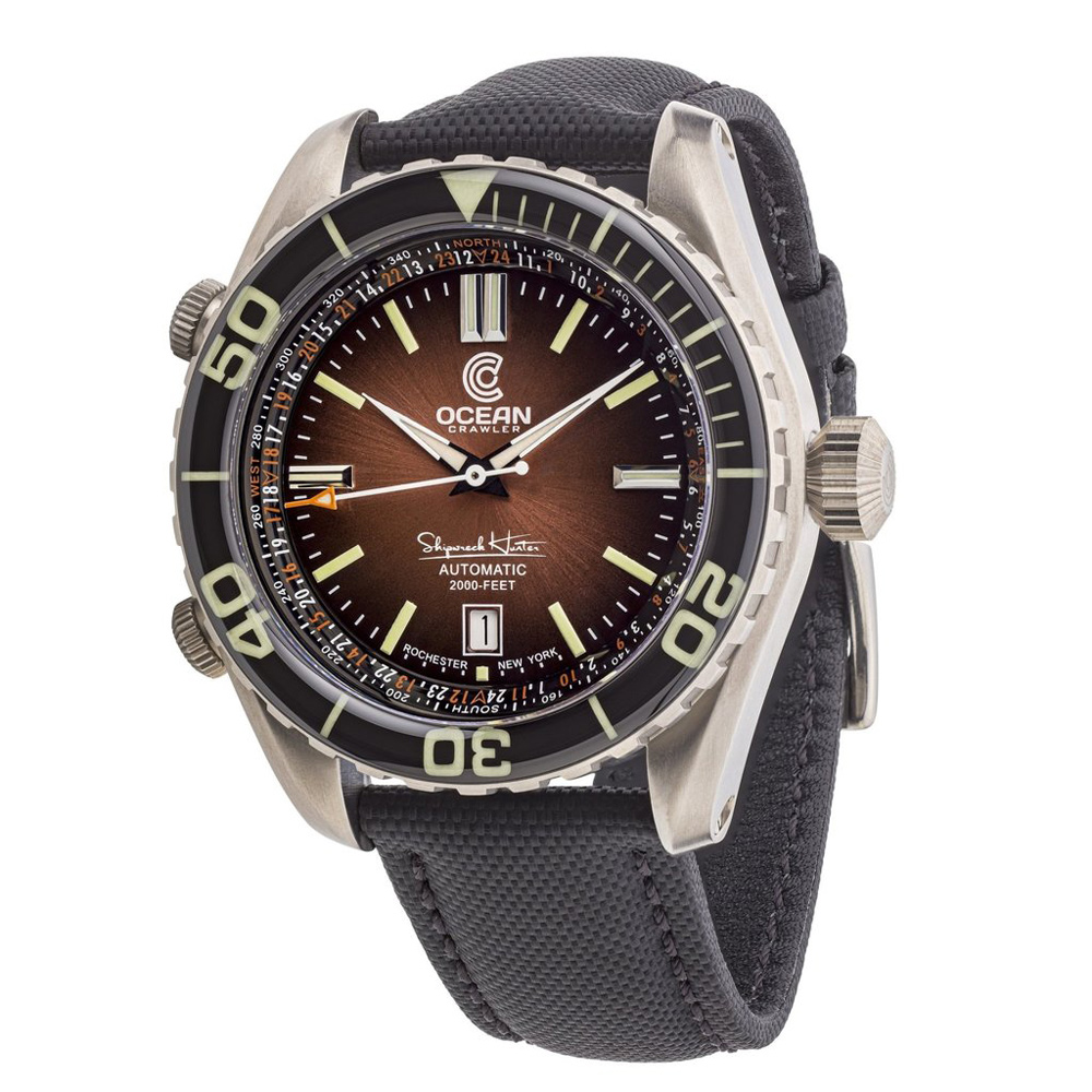 Ocean Crawler Navigator Diver Men's Watch 45mm Burnt Orange Dial